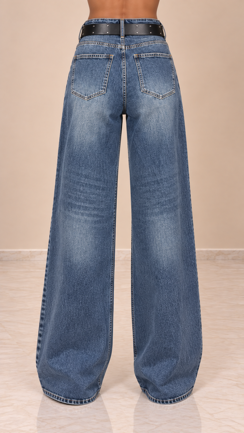 Jeans Palazzo Studded Belt