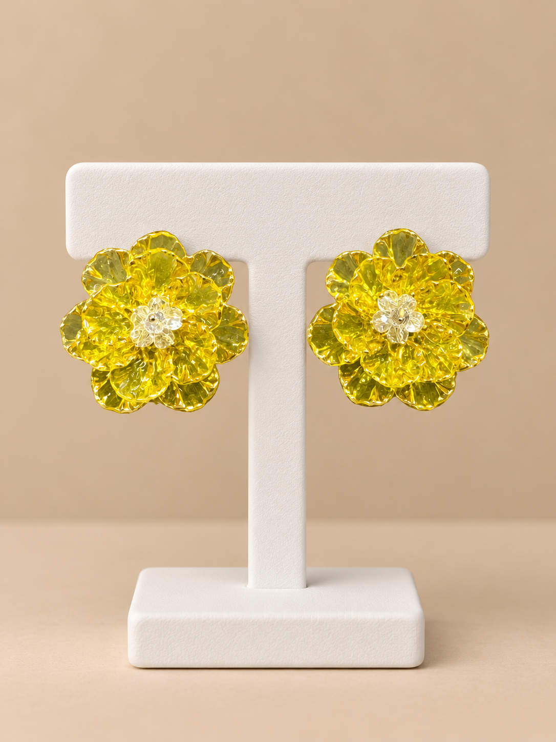Orecchini Fiore Giallo Dorato