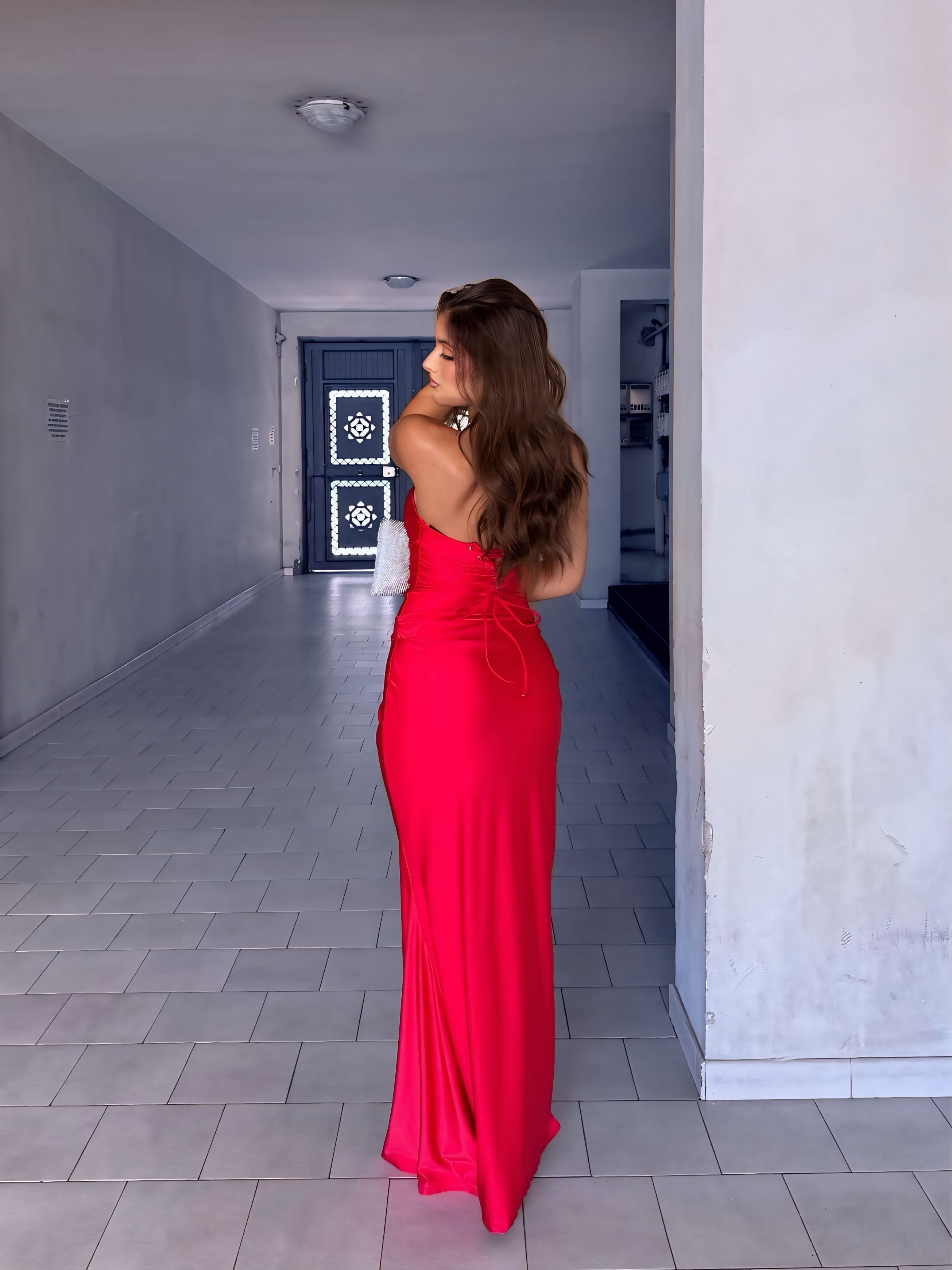 Abito yvonne rosso