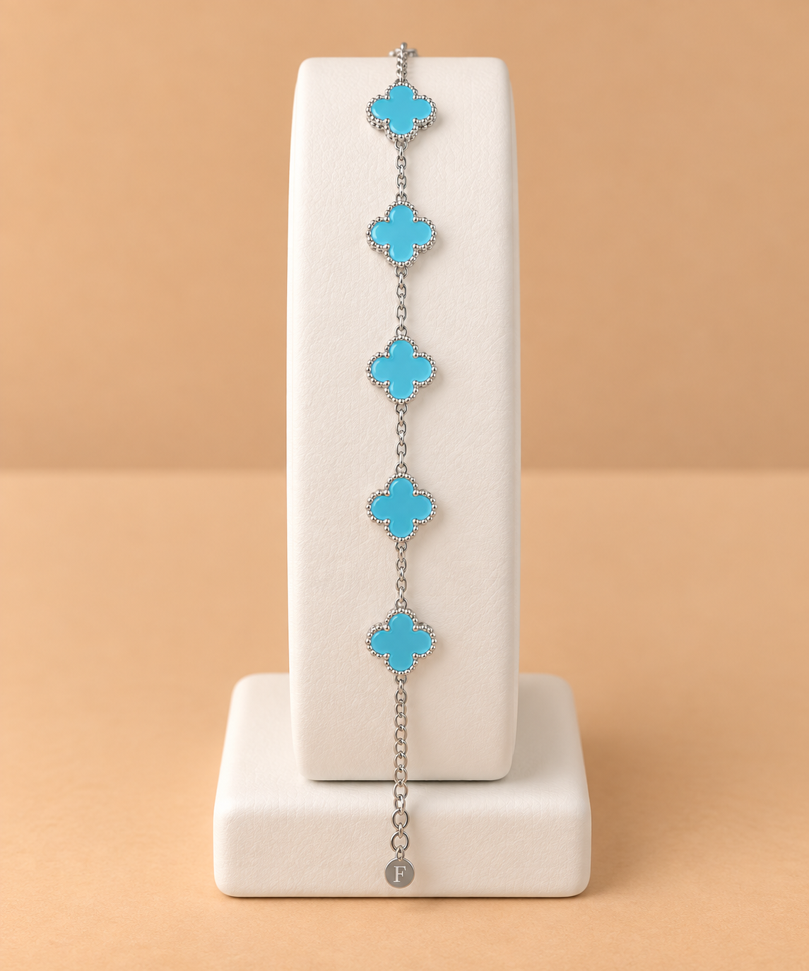 Bracciale Clover azzurro e argento