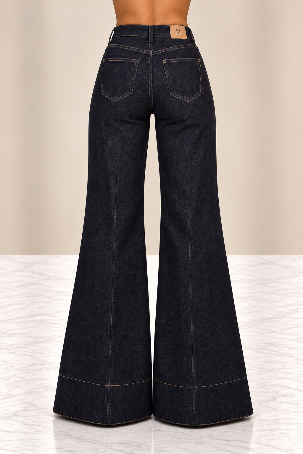 Jeans Wide Leg Dark Denim