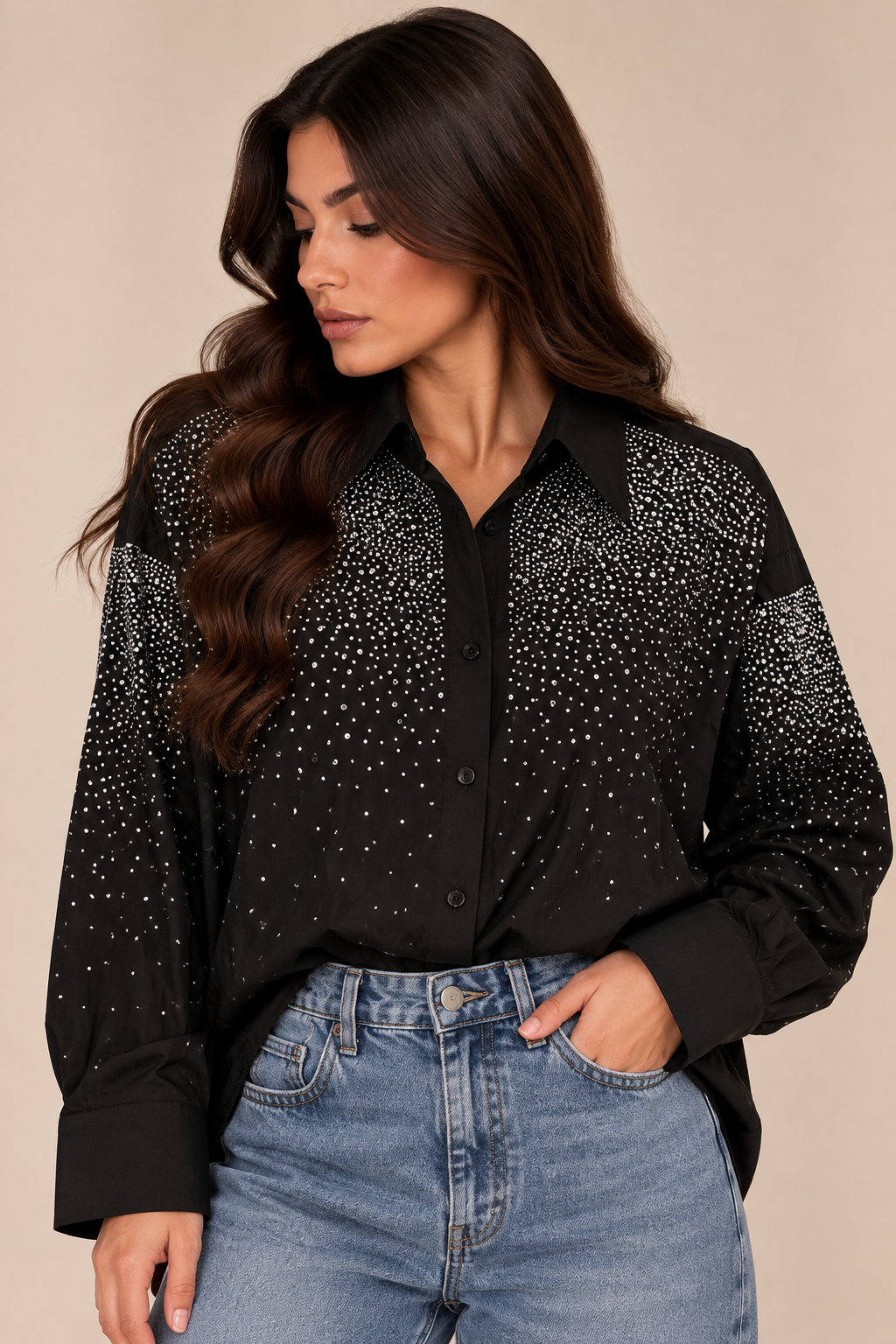 Camicia Crystal Rain Nera