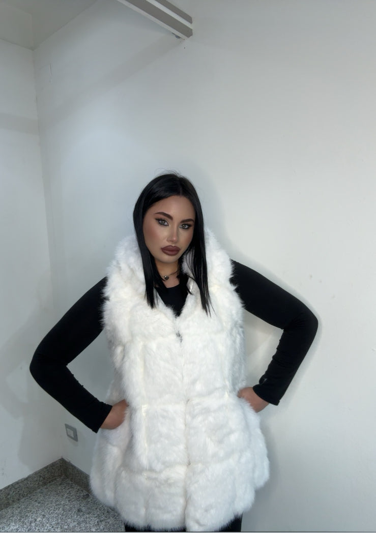 Pelliccia smanicato 24501 white