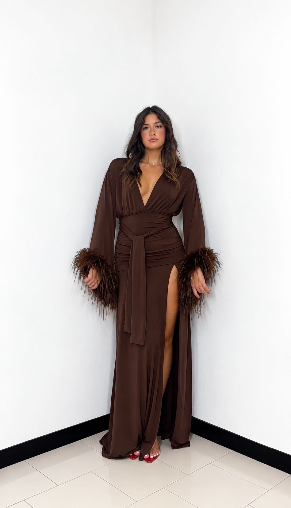 ABITO MIDNIGHT FEATHERS BROWN