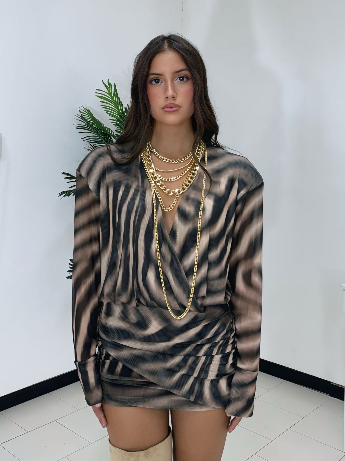 Abito Lumina Zebra Glam