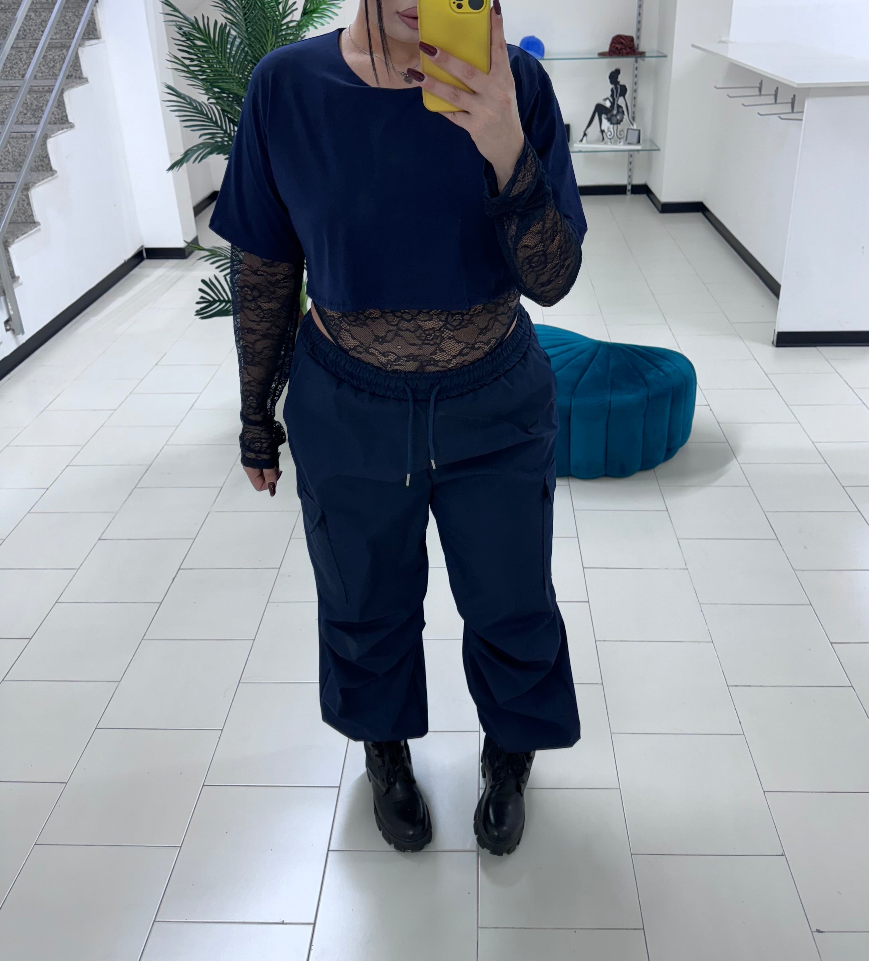 Cargo curvy blu navy