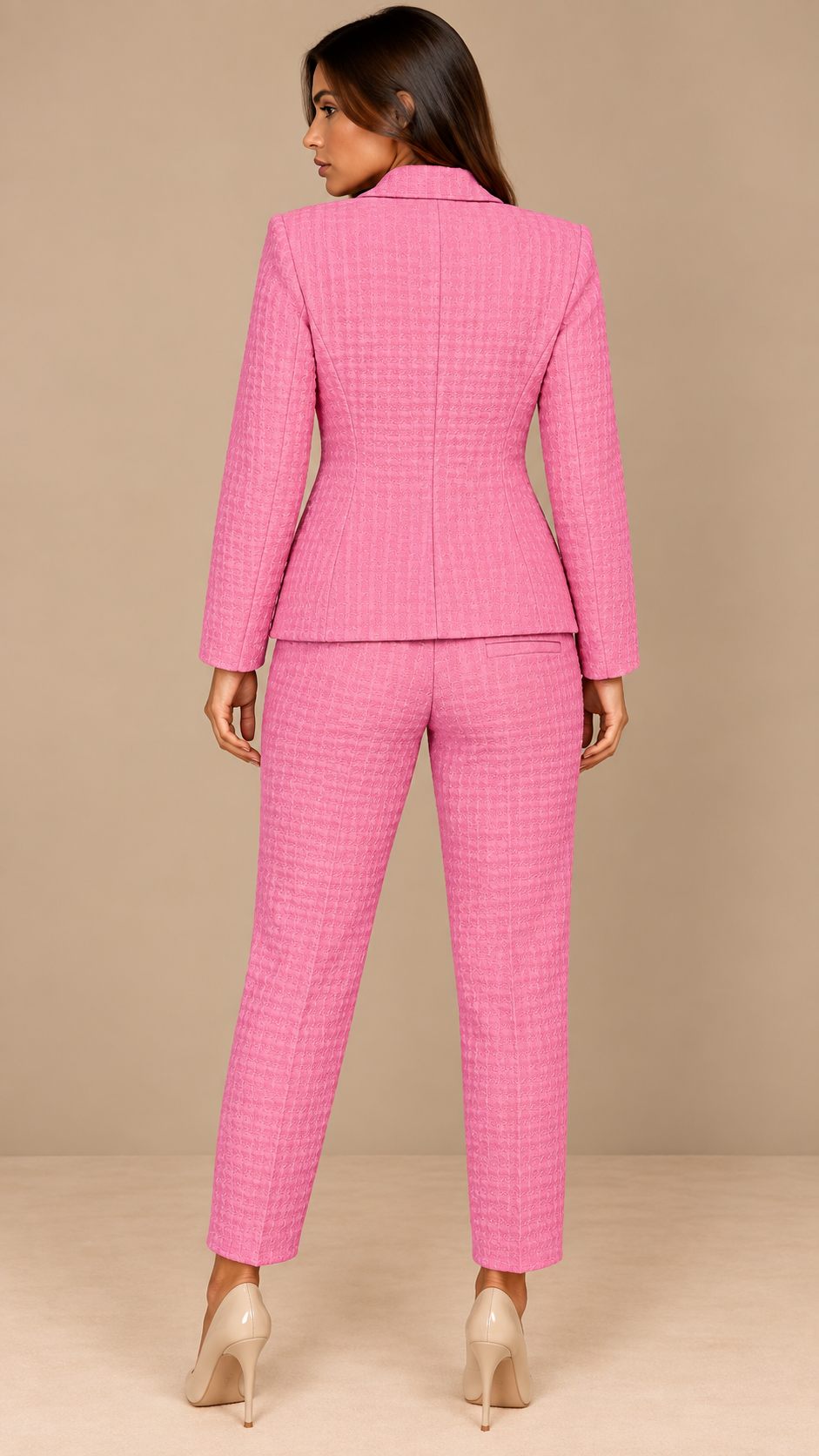 Tailleur Pied-de-Poule pink