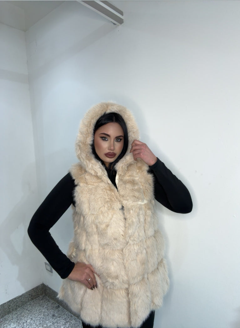 Pelliccia smanicato 24501 beige