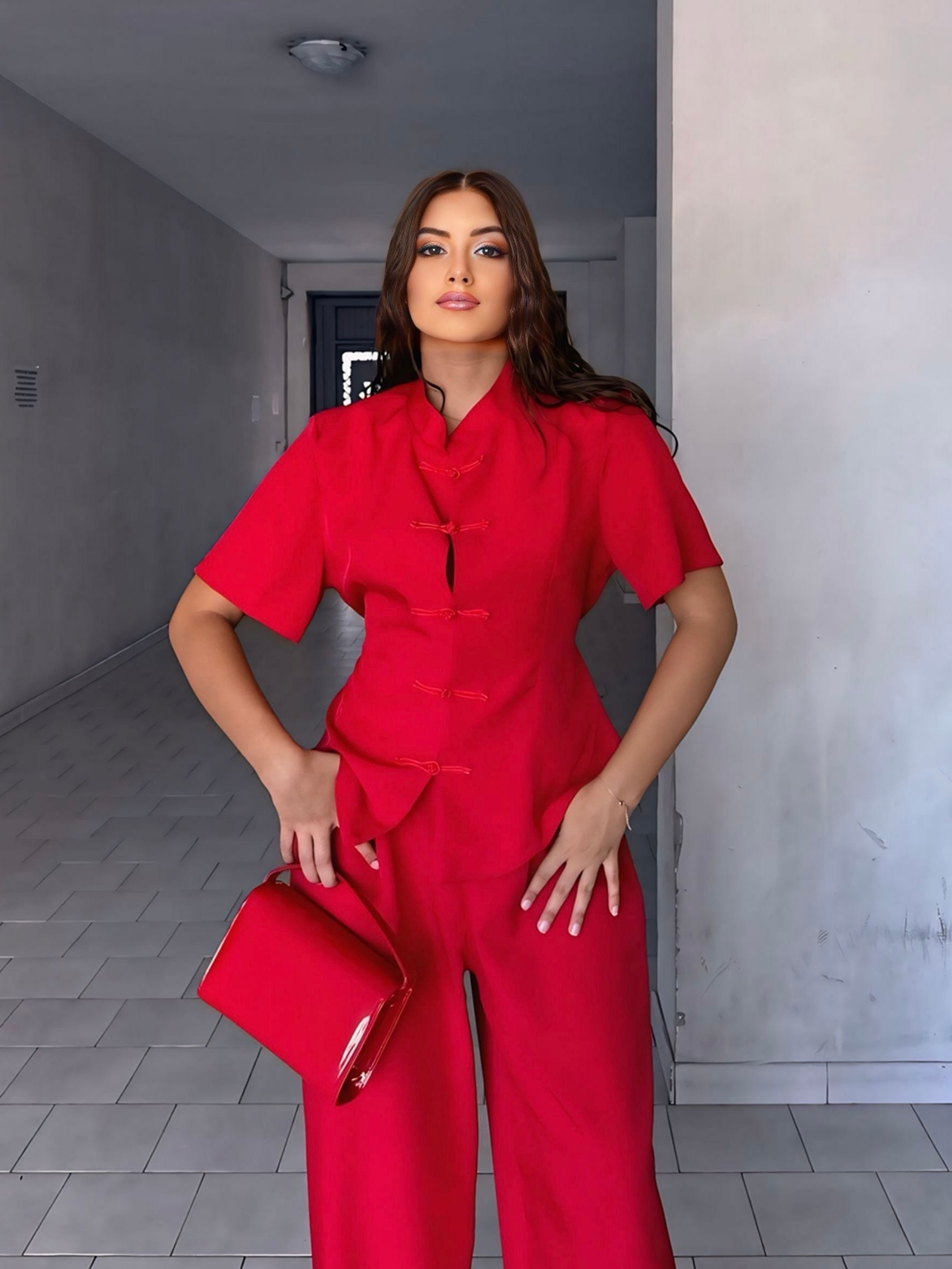 Tailleur china red