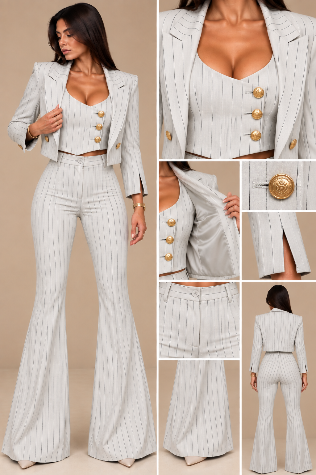 Tailleur Pinstripe Ice
