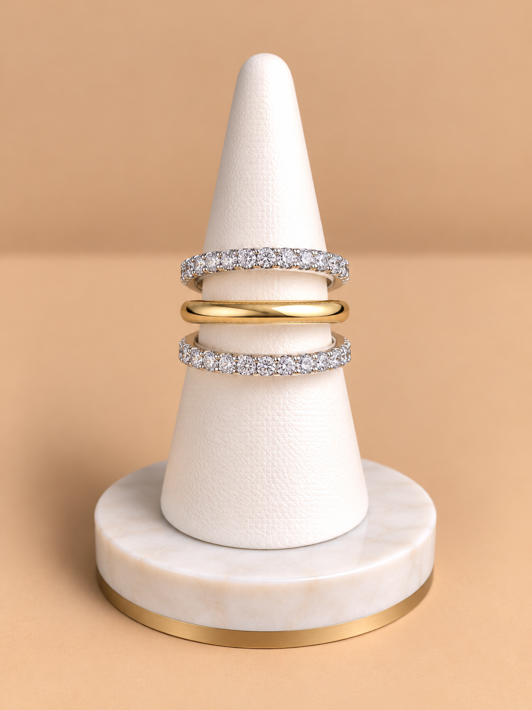 Set di Anelli Eleganti Oro e Argento