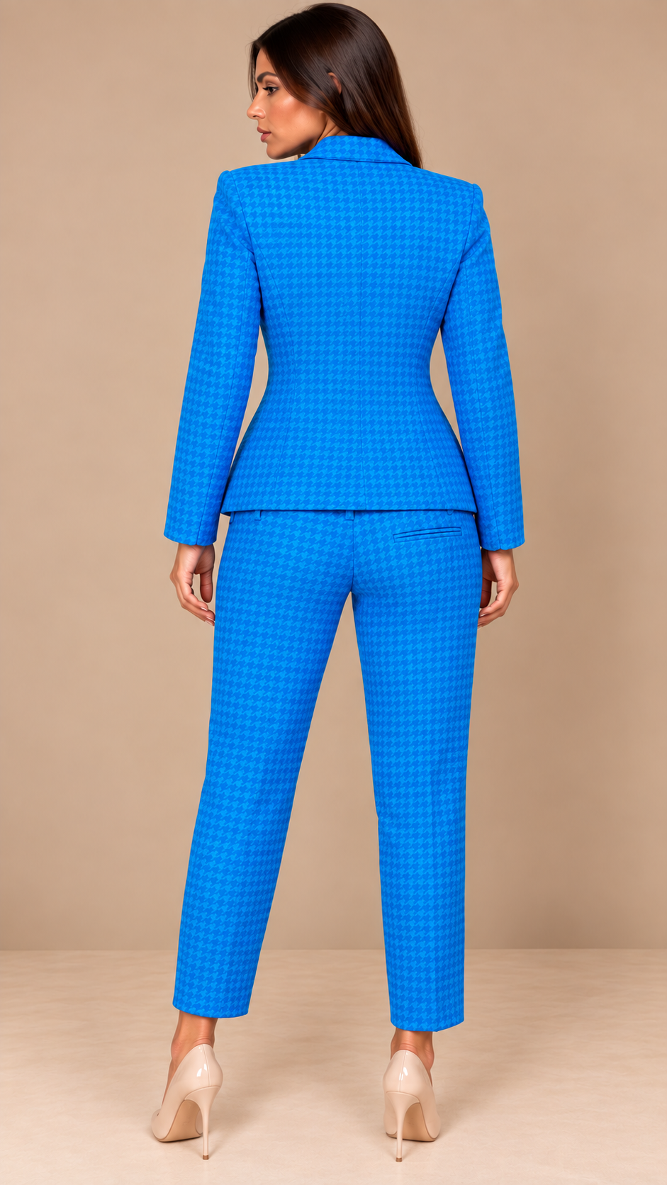 Tailleur Pied-de-Poule Azzurro