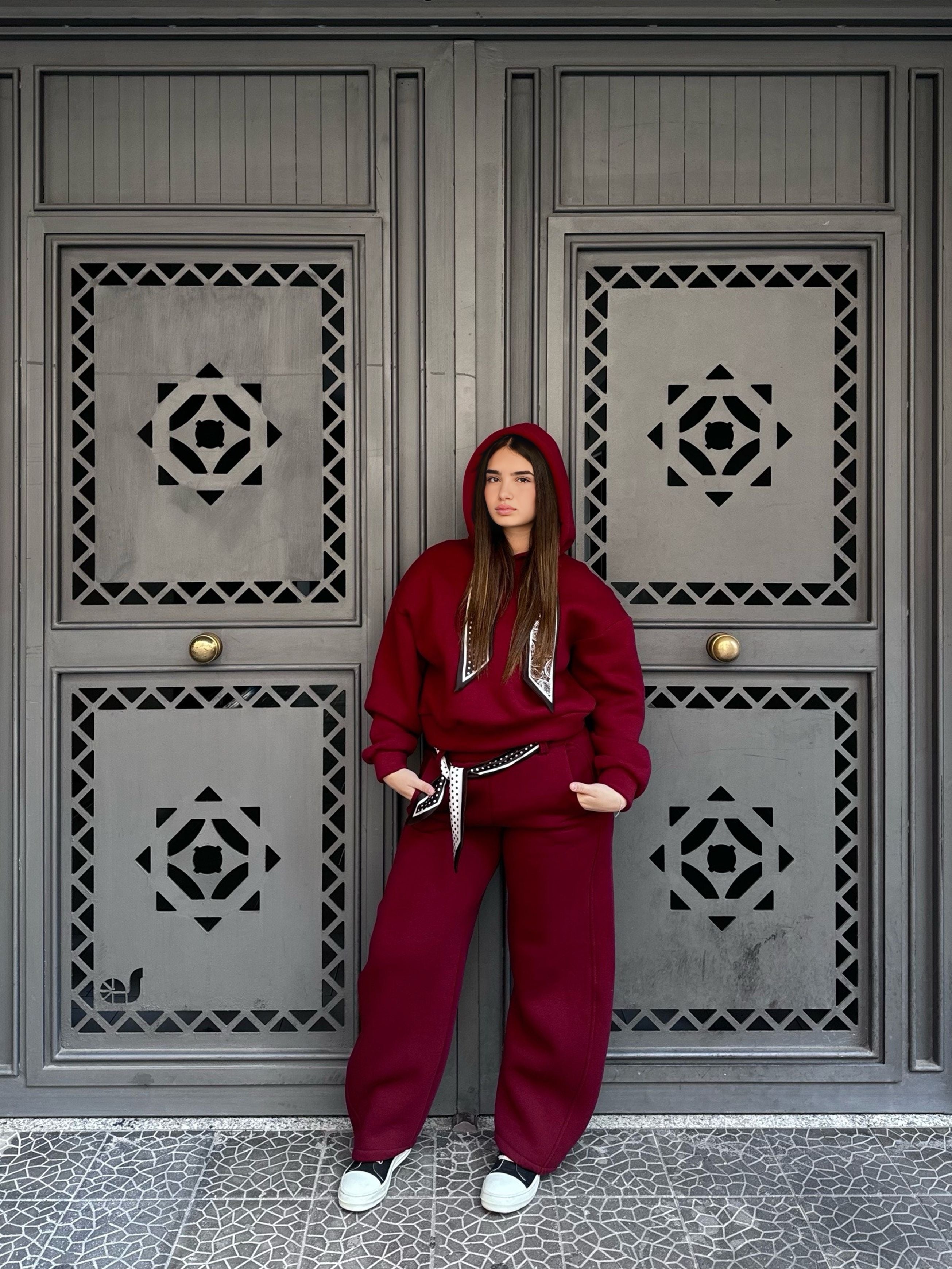 Coordinato tuta bordeaux 97028