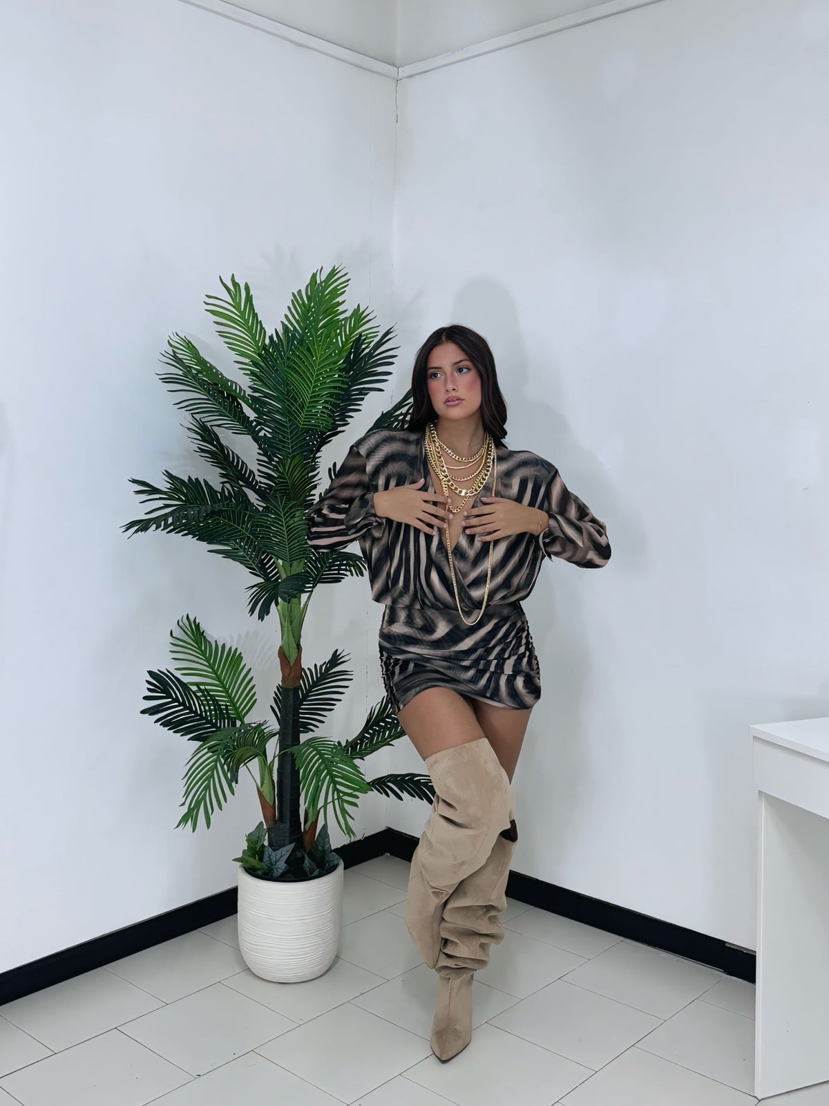 Abito Lumina Zebra Glam