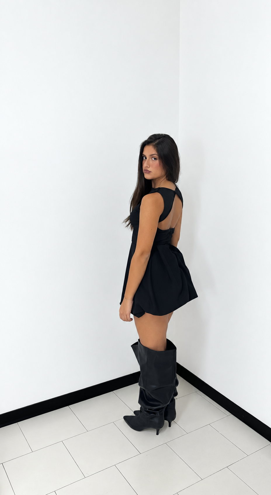 Mini Dress Balloon Black