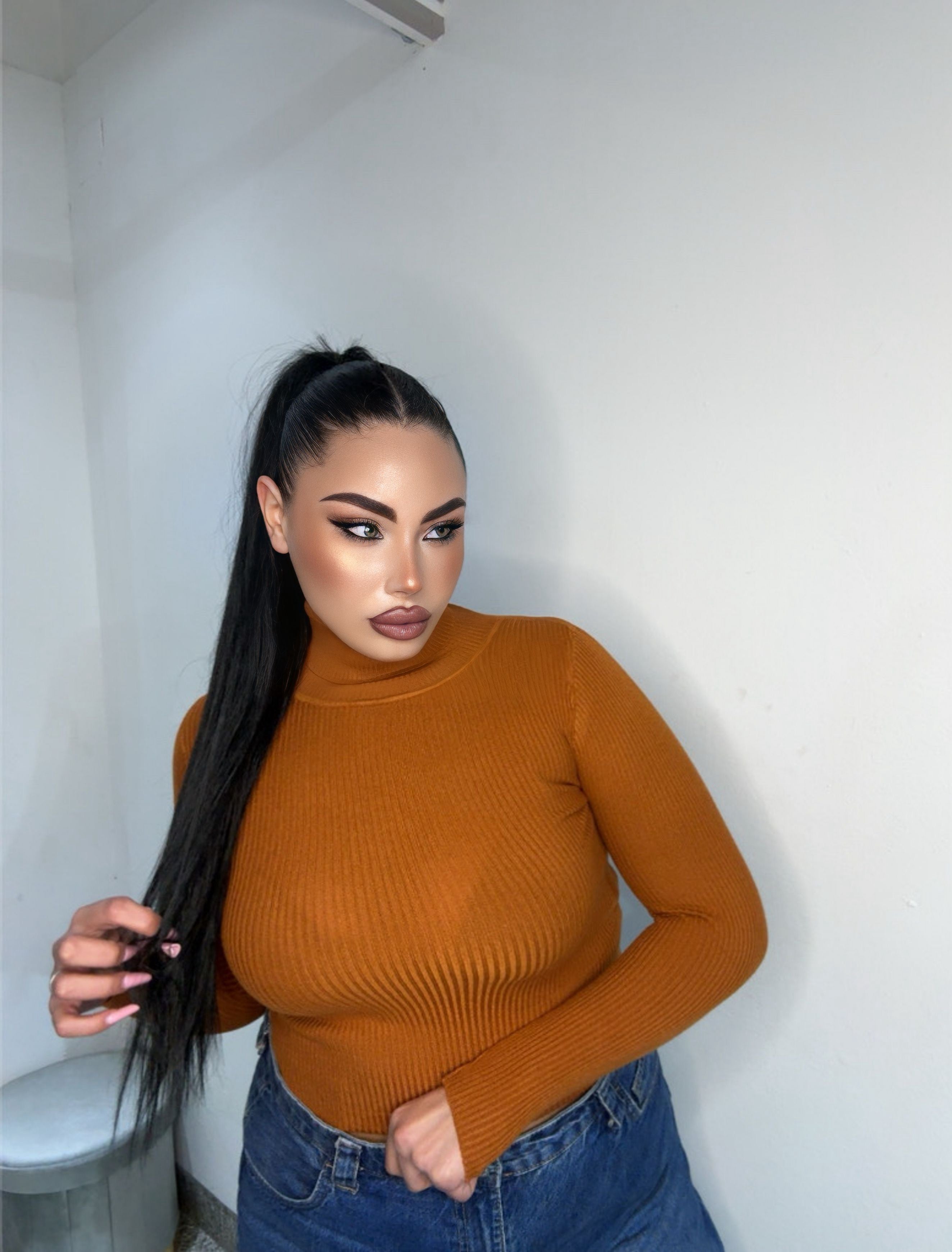 Maglioncino crop ruggine