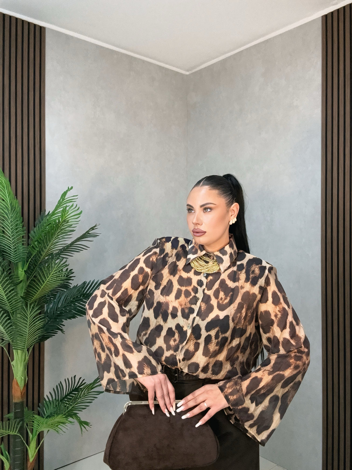 Camicia Curvy Wild Leopard
