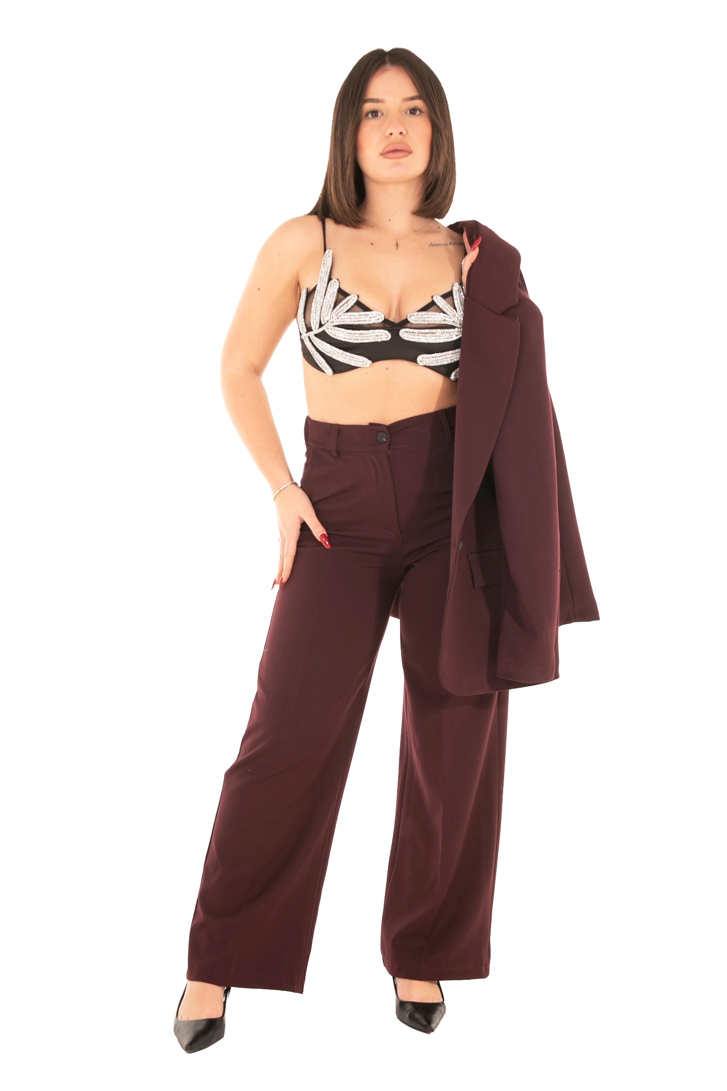 Tailleur Miranda bordeaux