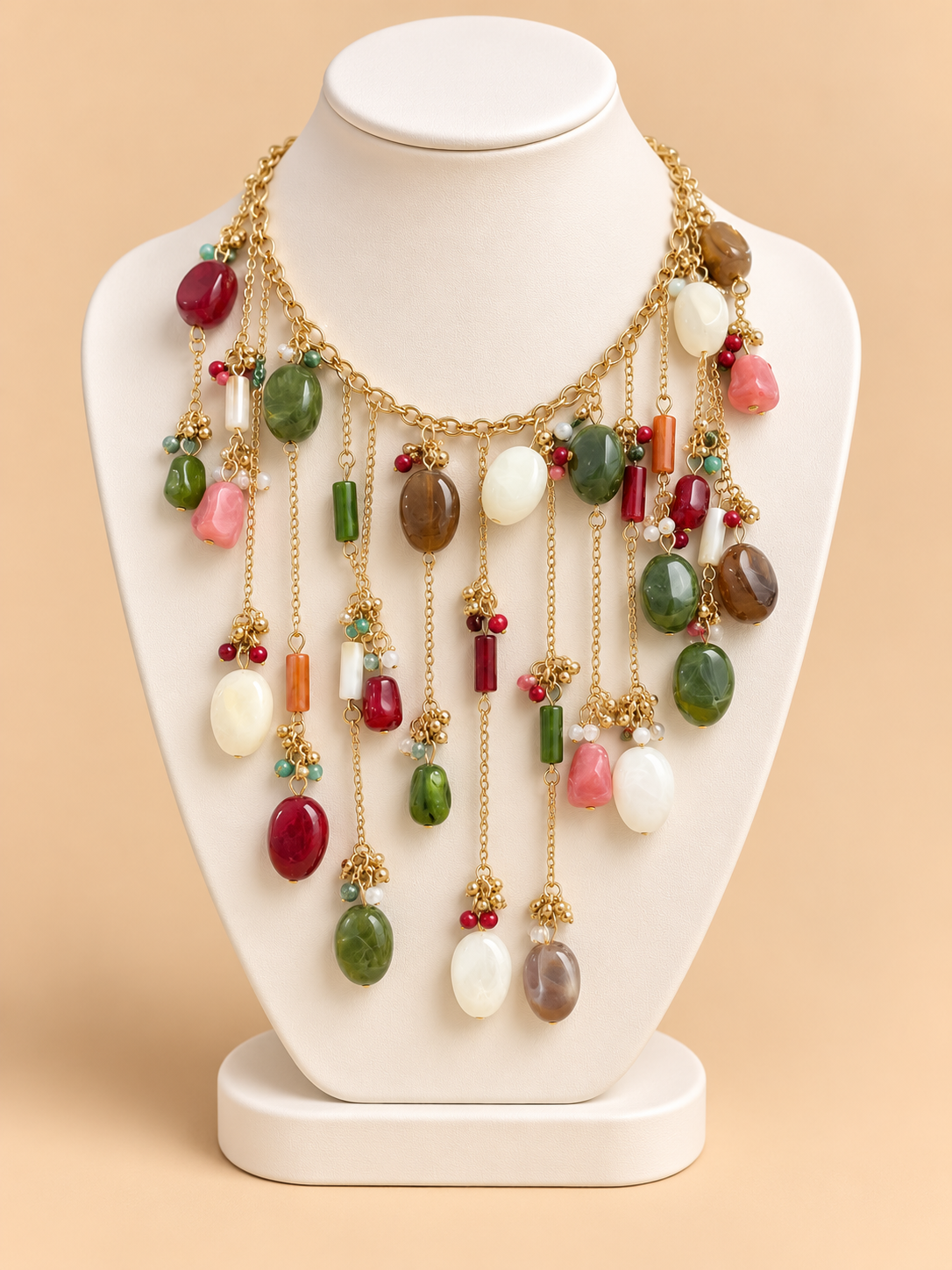 Collana Multicharm con Pietre Colorate