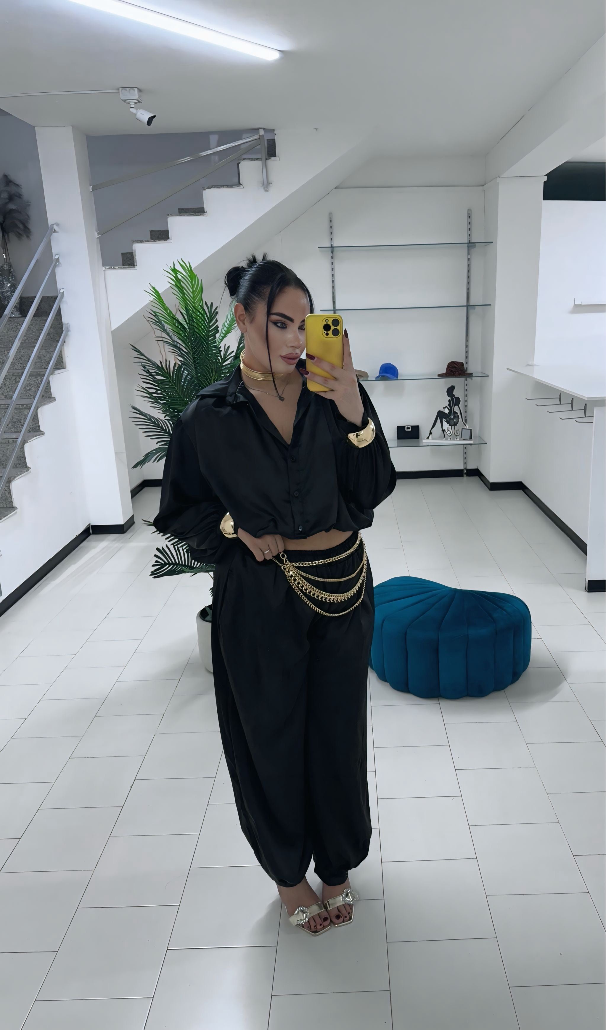 Coordinato raso black