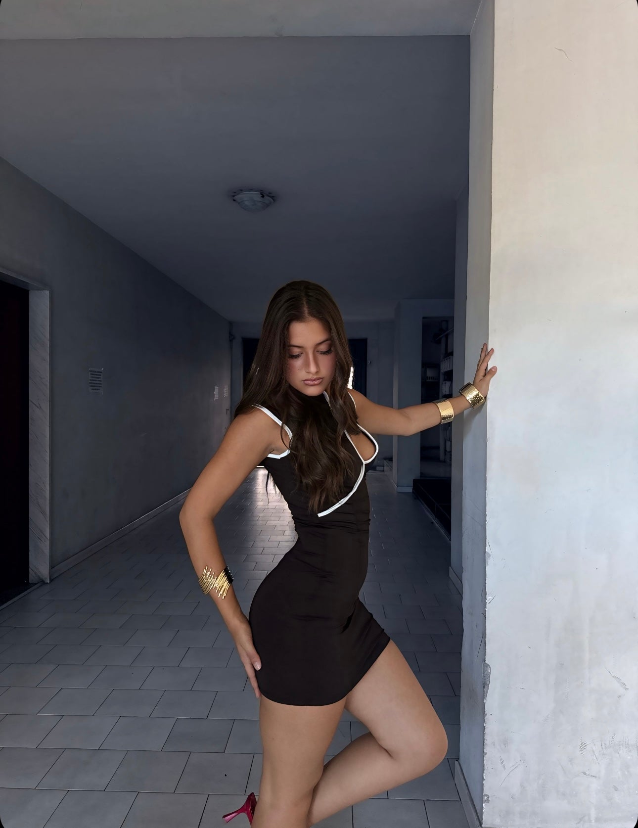 Mini dress china black