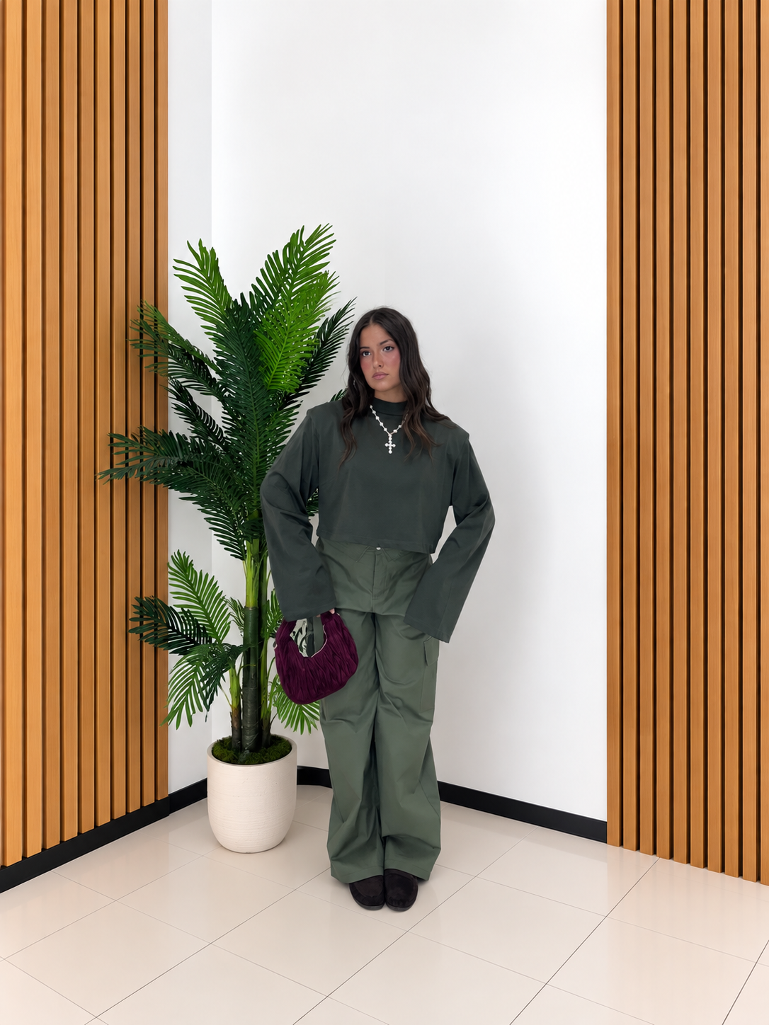Pantalone Cargo Wide Leg