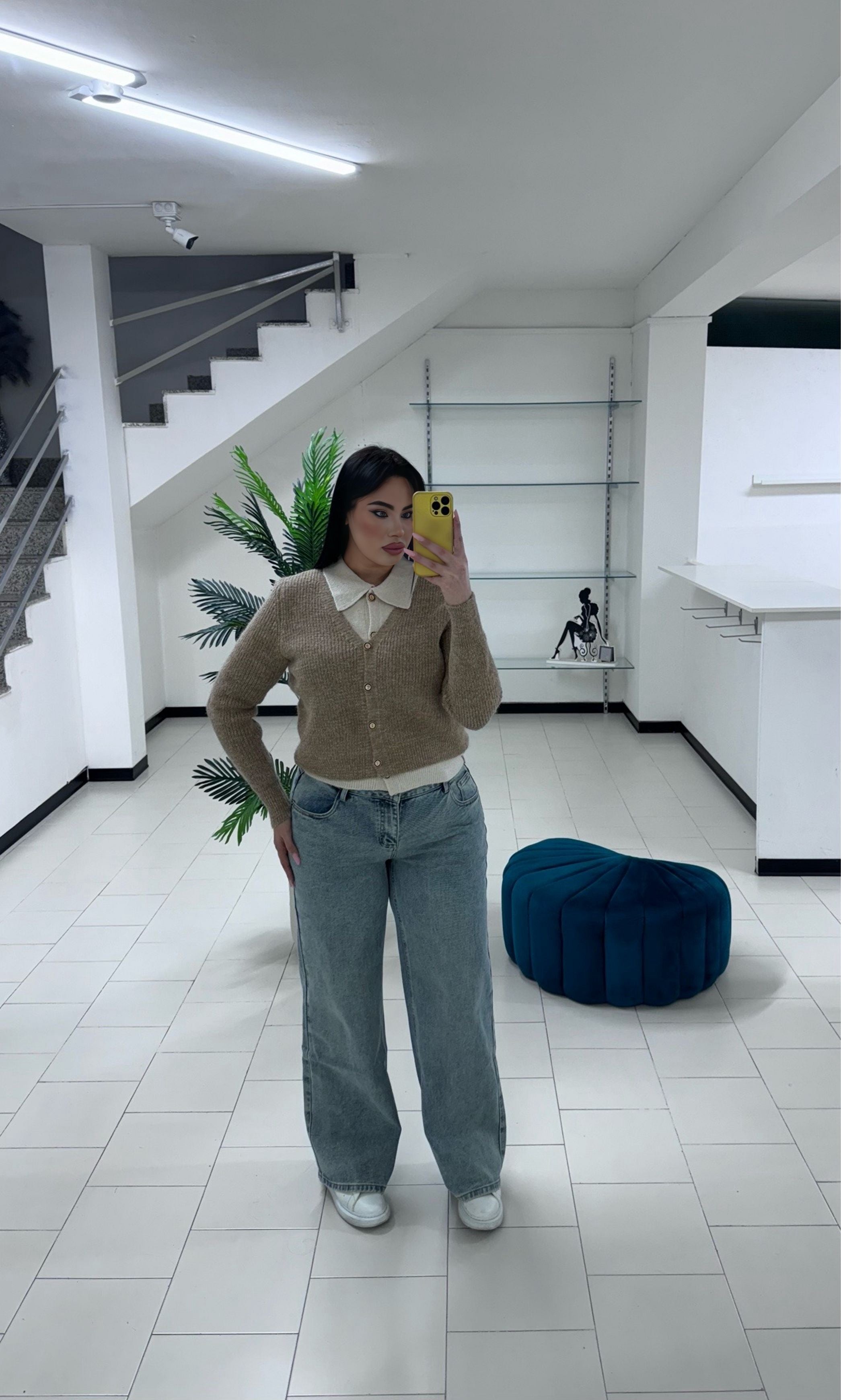 Jeans palazzo sabbiato 8190