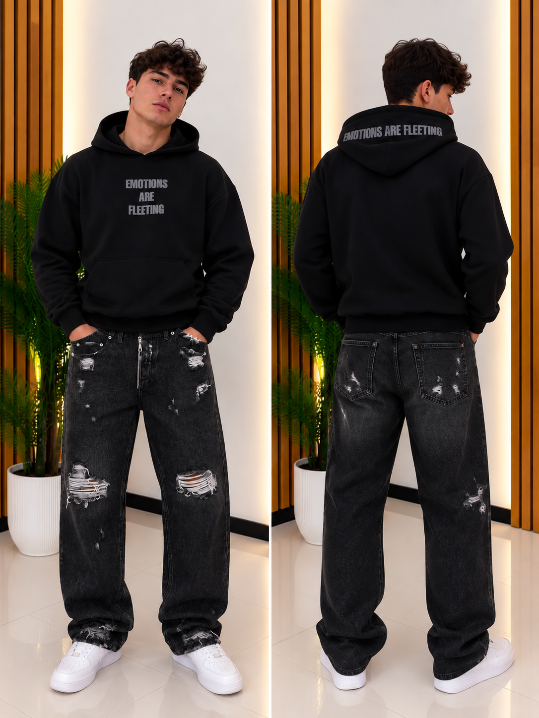 Jeans CIANOTIC Black Distressed