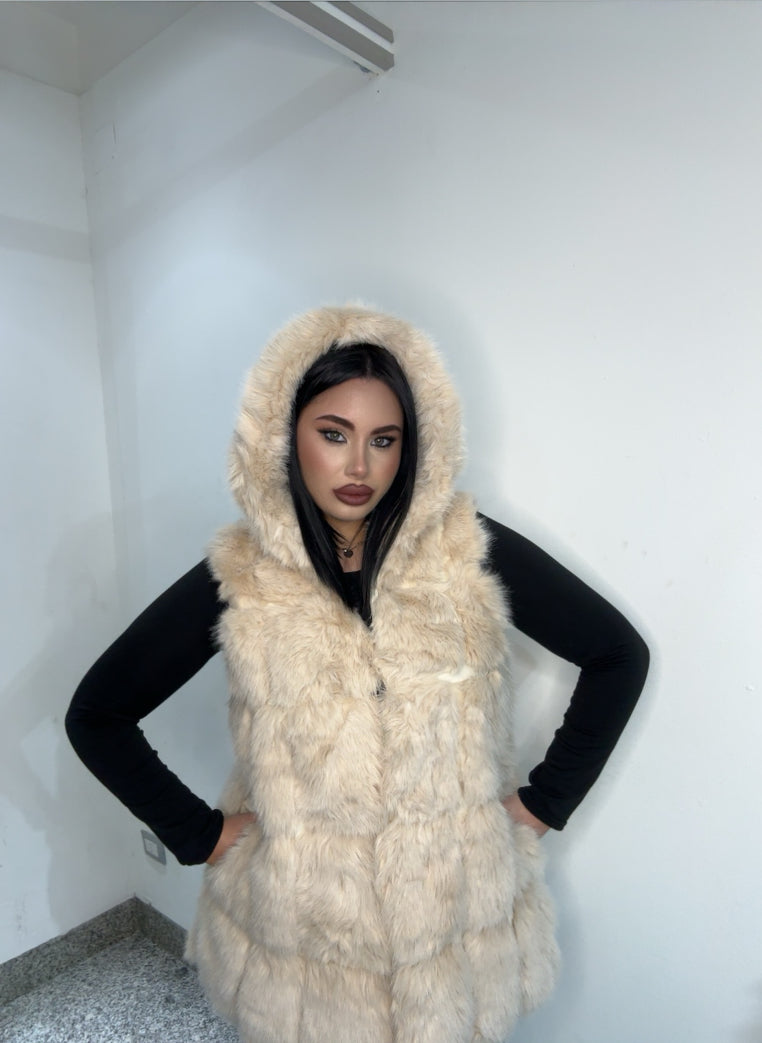 Pelliccia smanicato 24501 beige