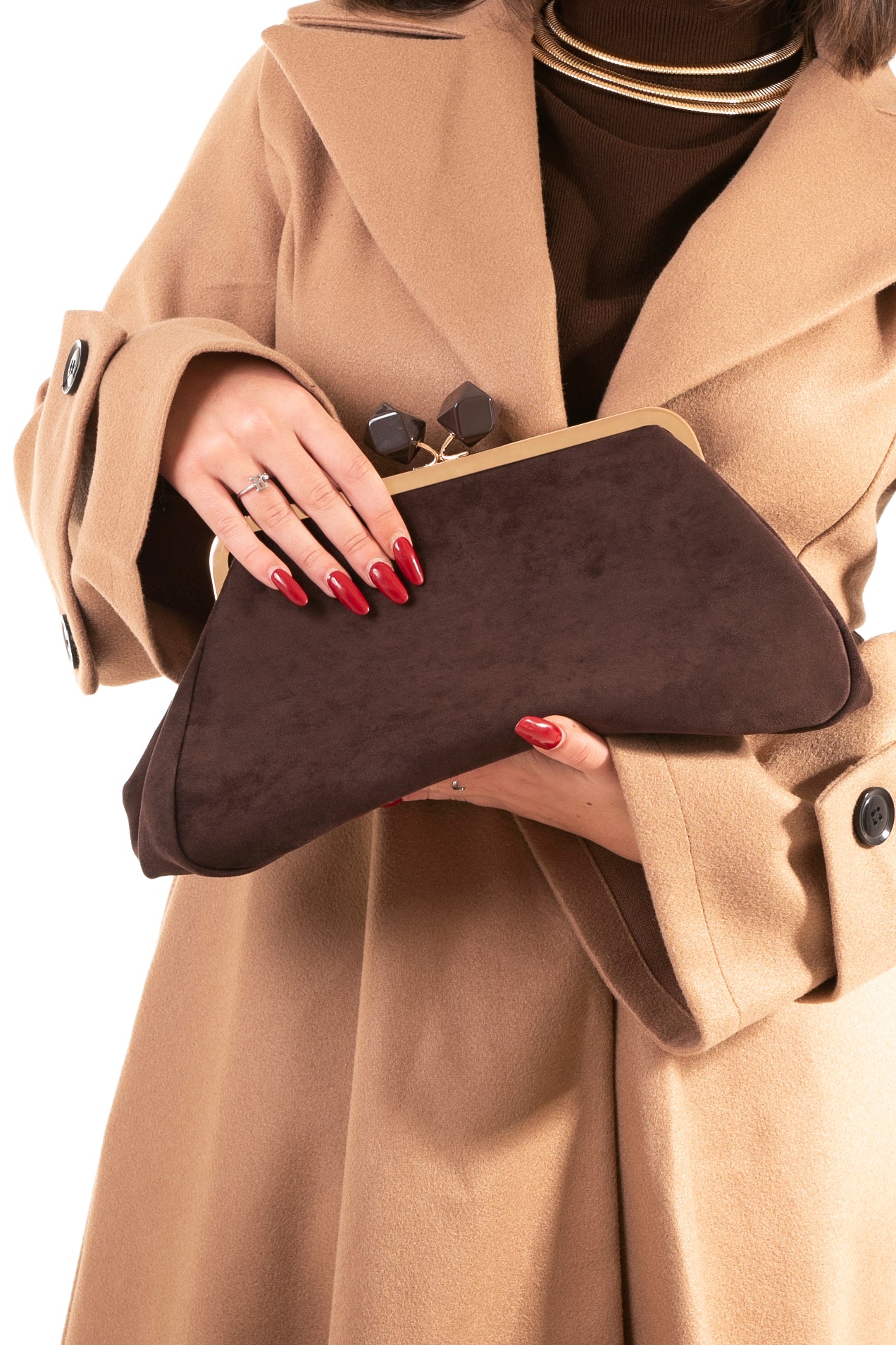 Bag in camoscio marrone