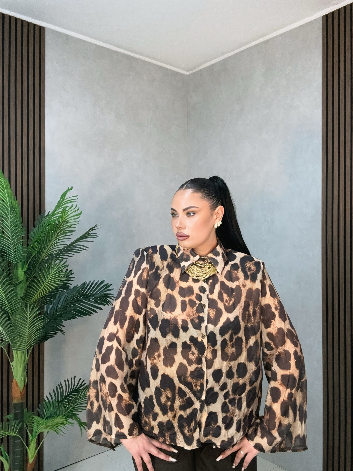 Camicia Curvy Wild Leopard