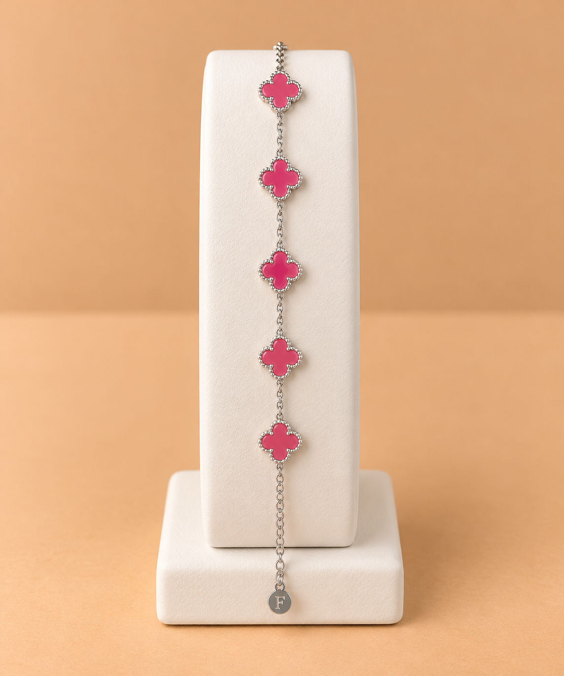 Bracciale Clover Rosa e argento