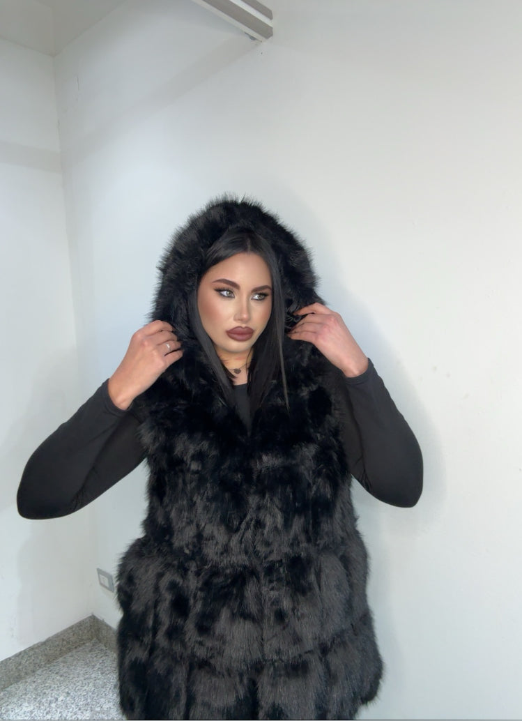 Pelliccia smanicato 24501 black