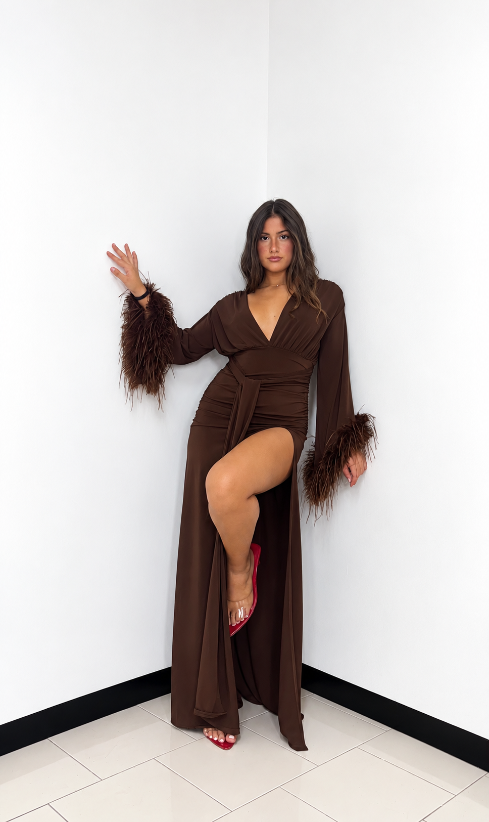ABITO MIDNIGHT FEATHERS BROWN