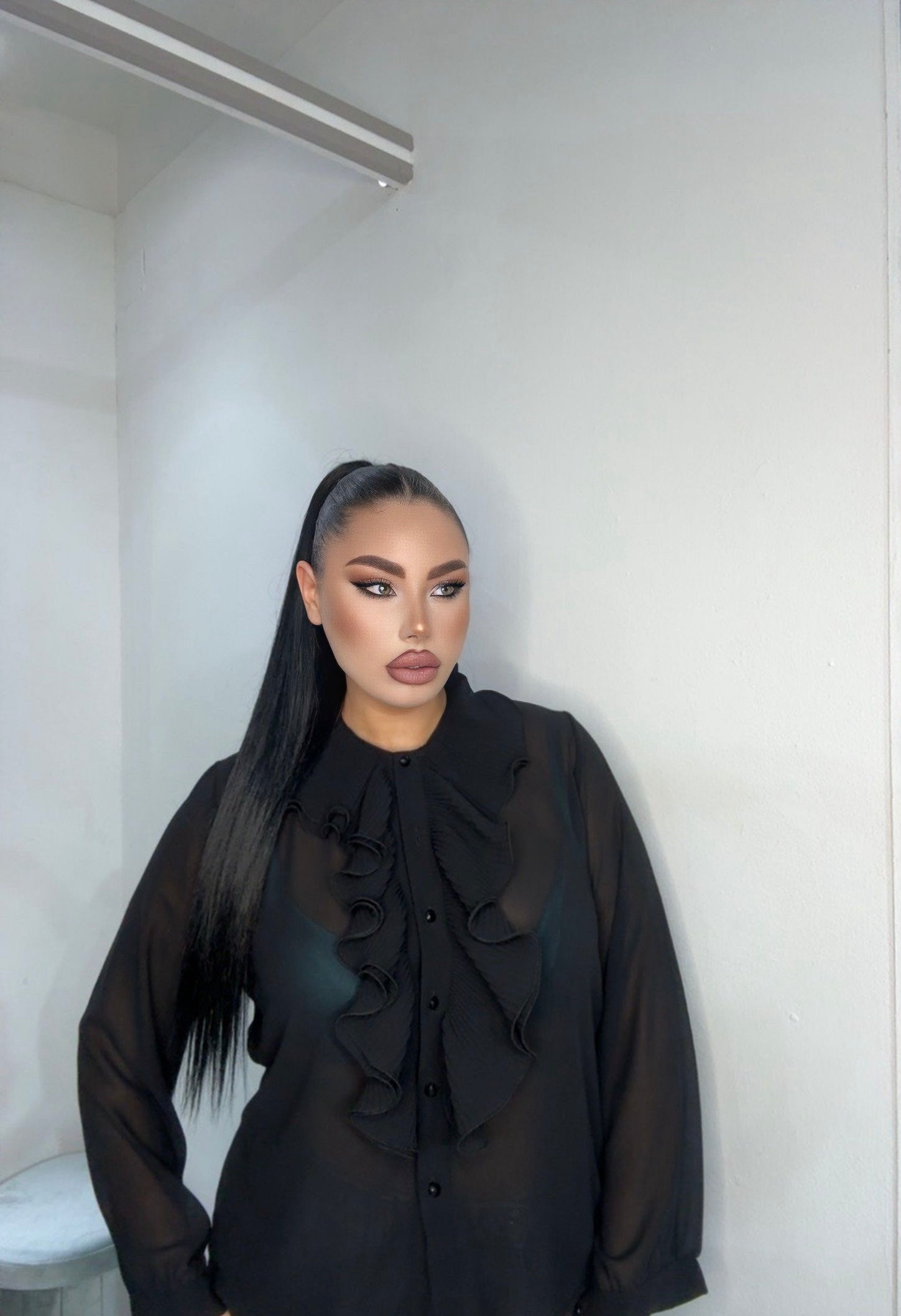 Camicia curvy rouches