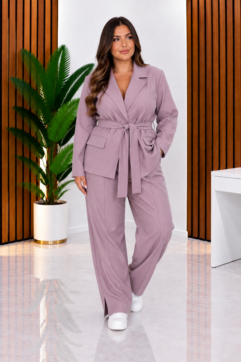 Tailleur curvy gessato