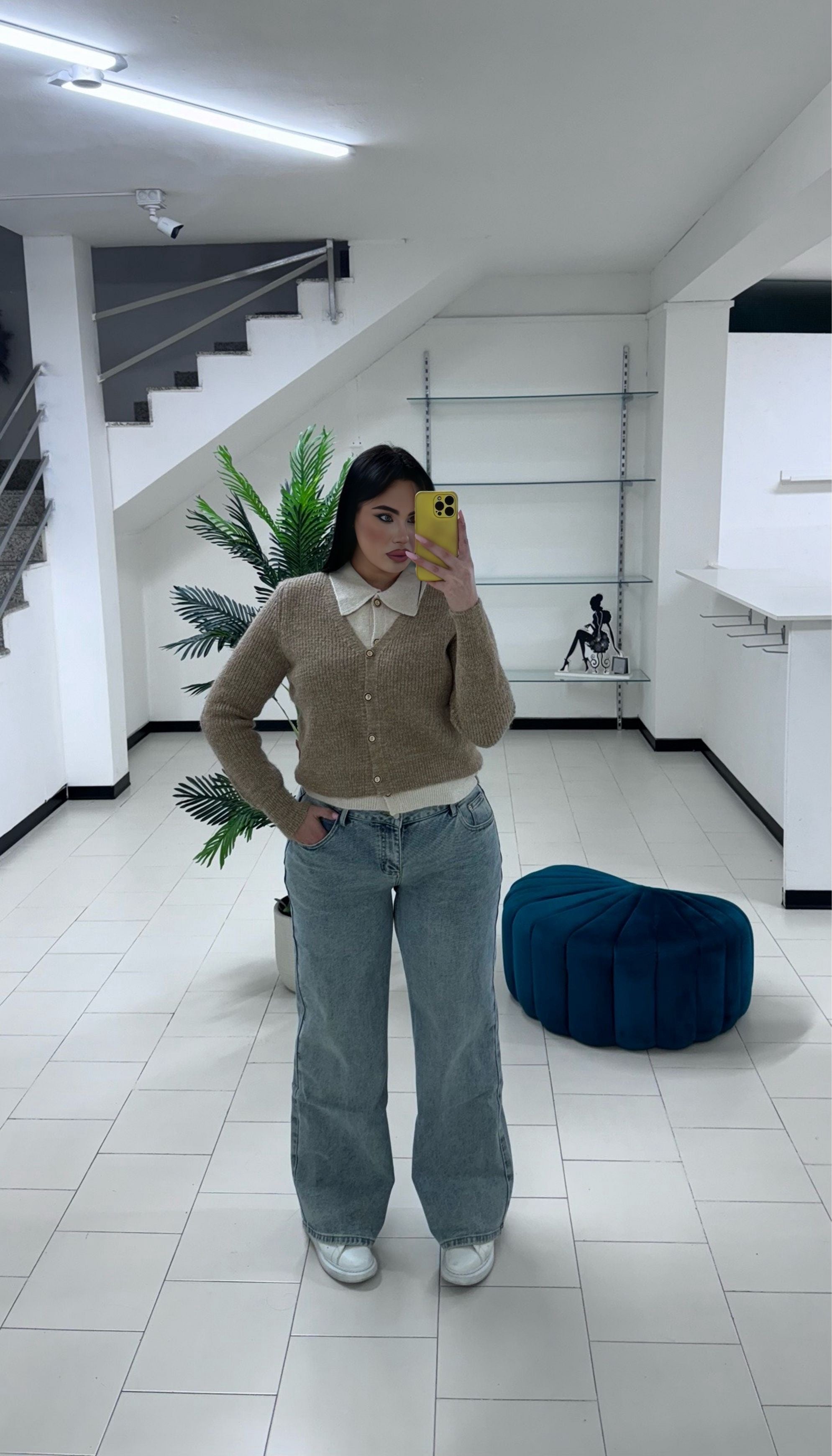 Jeans palazzo sabbiato 8190