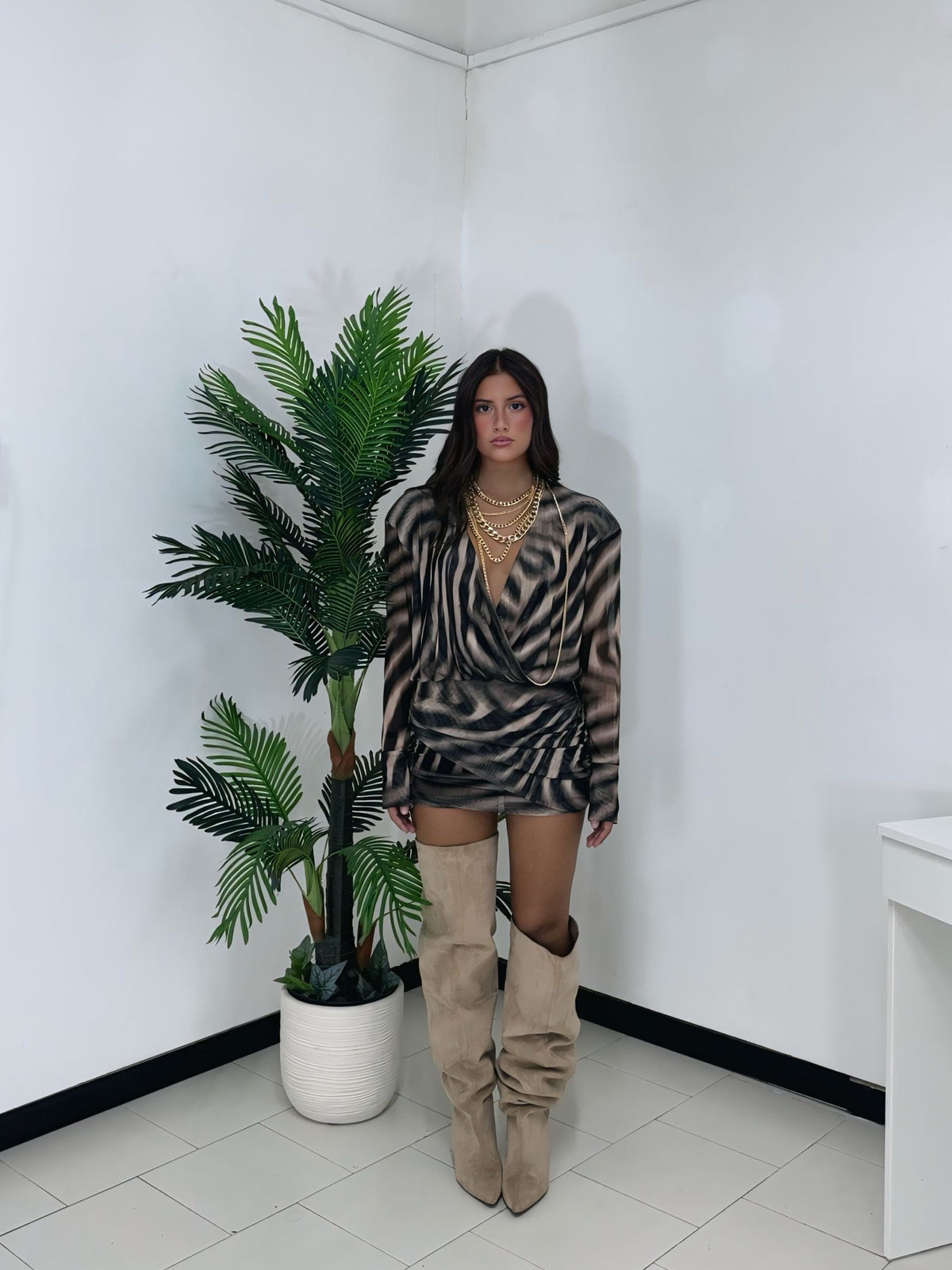 Abito Lumina Zebra Glam