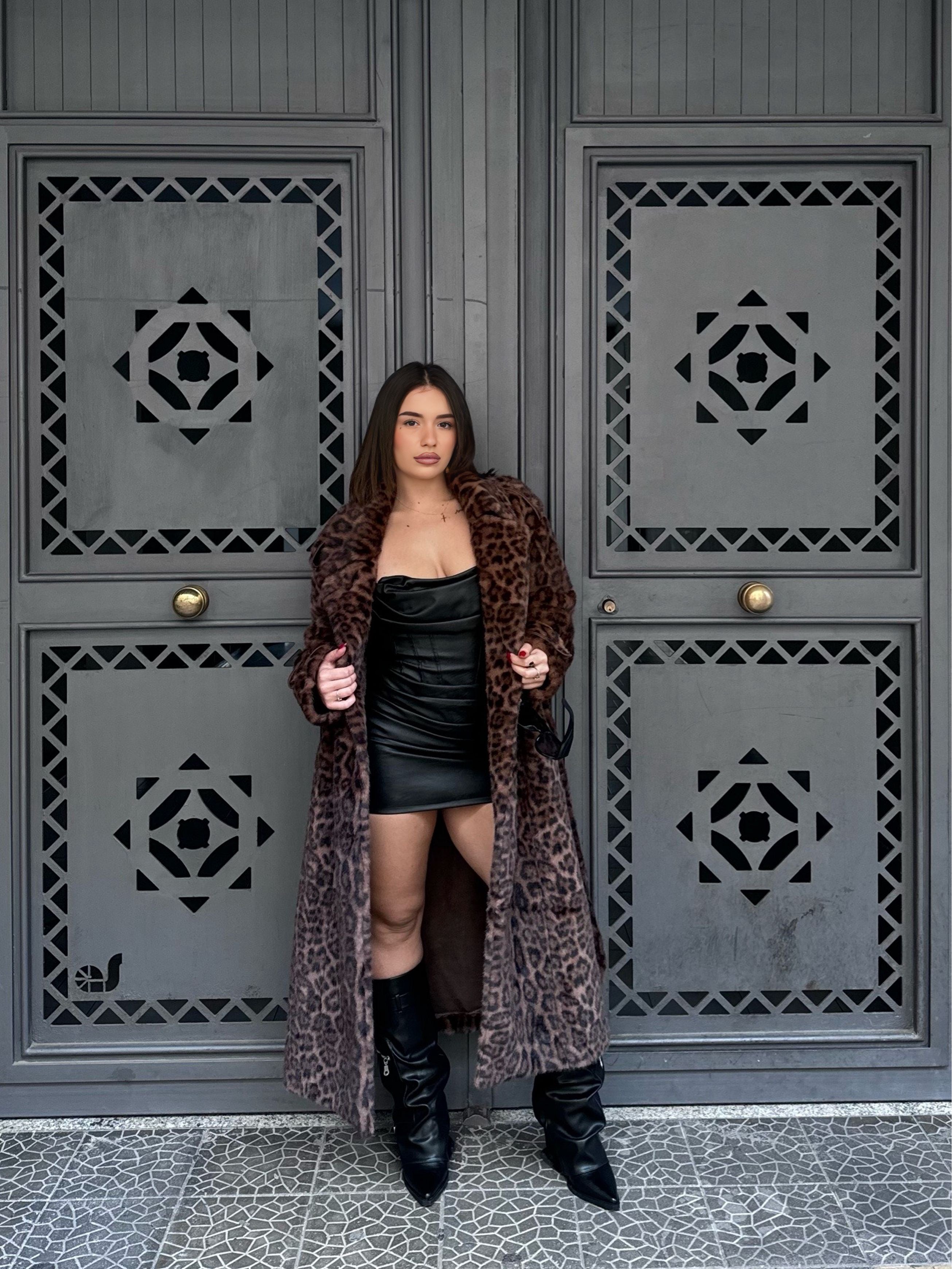 Mini dress in ecopelle black