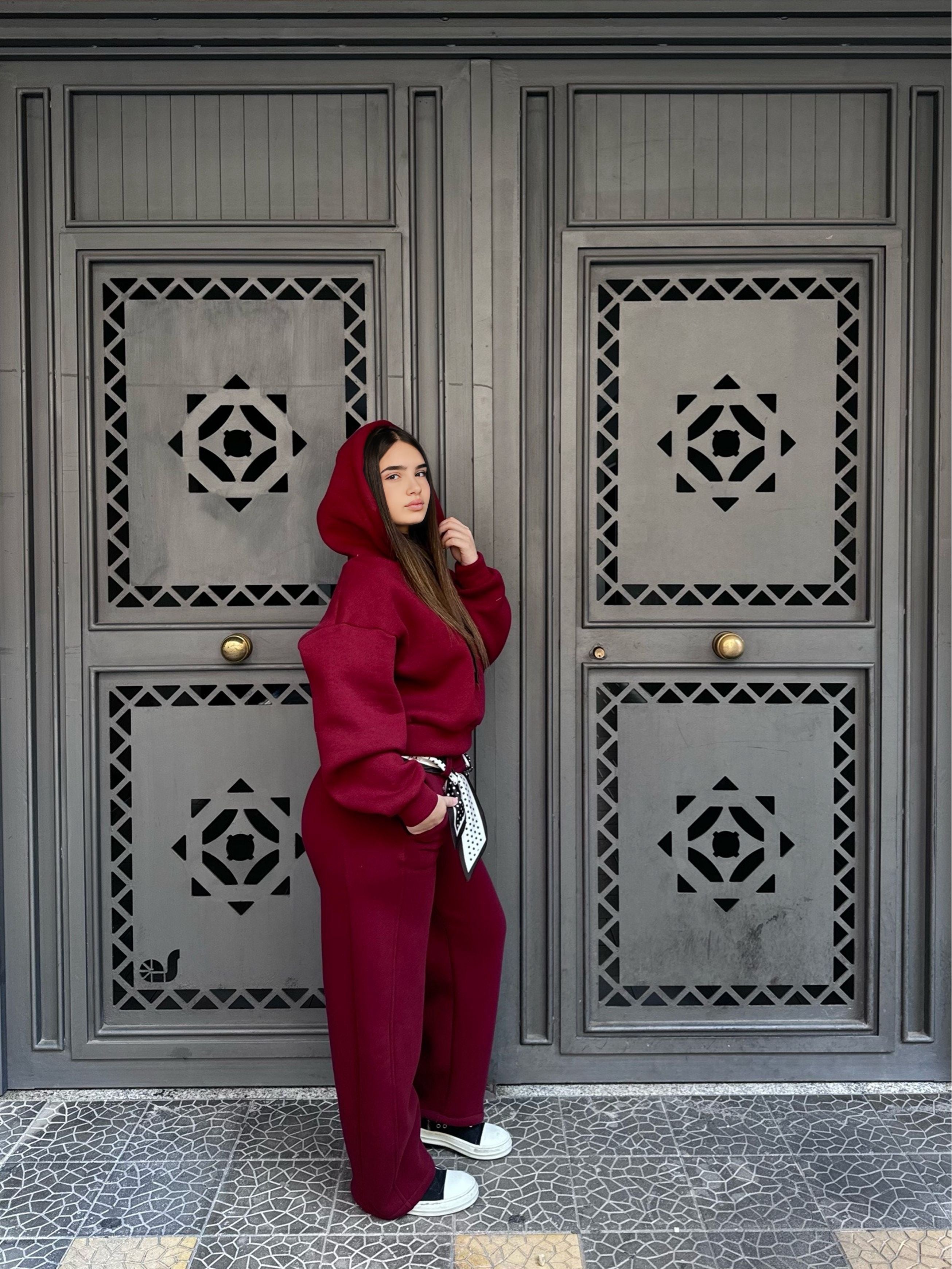 Coordinato tuta bordeaux 97028