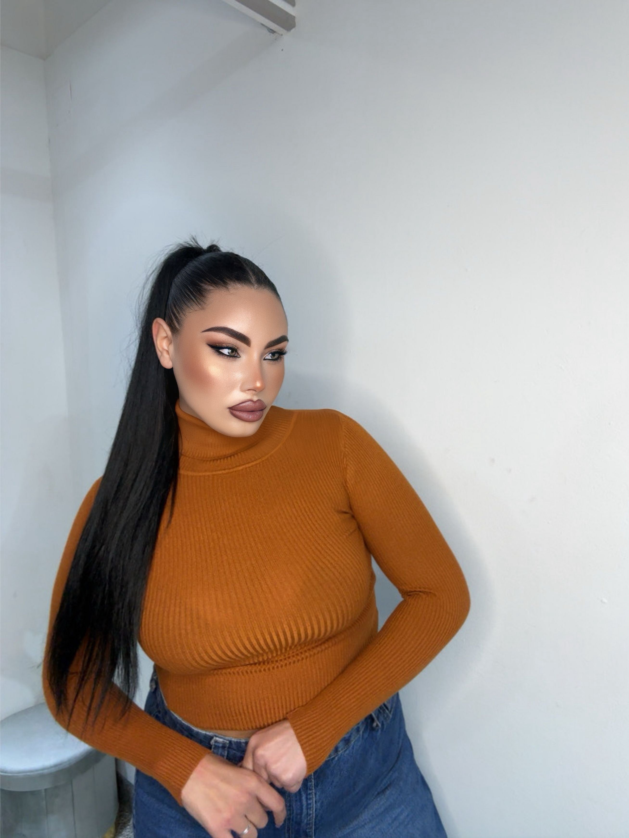 Maglioncino crop ruggine