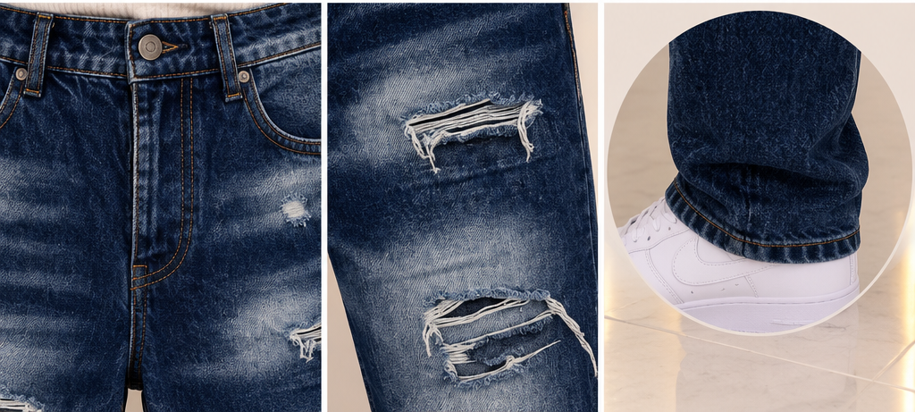 Jeans Straight Distressed