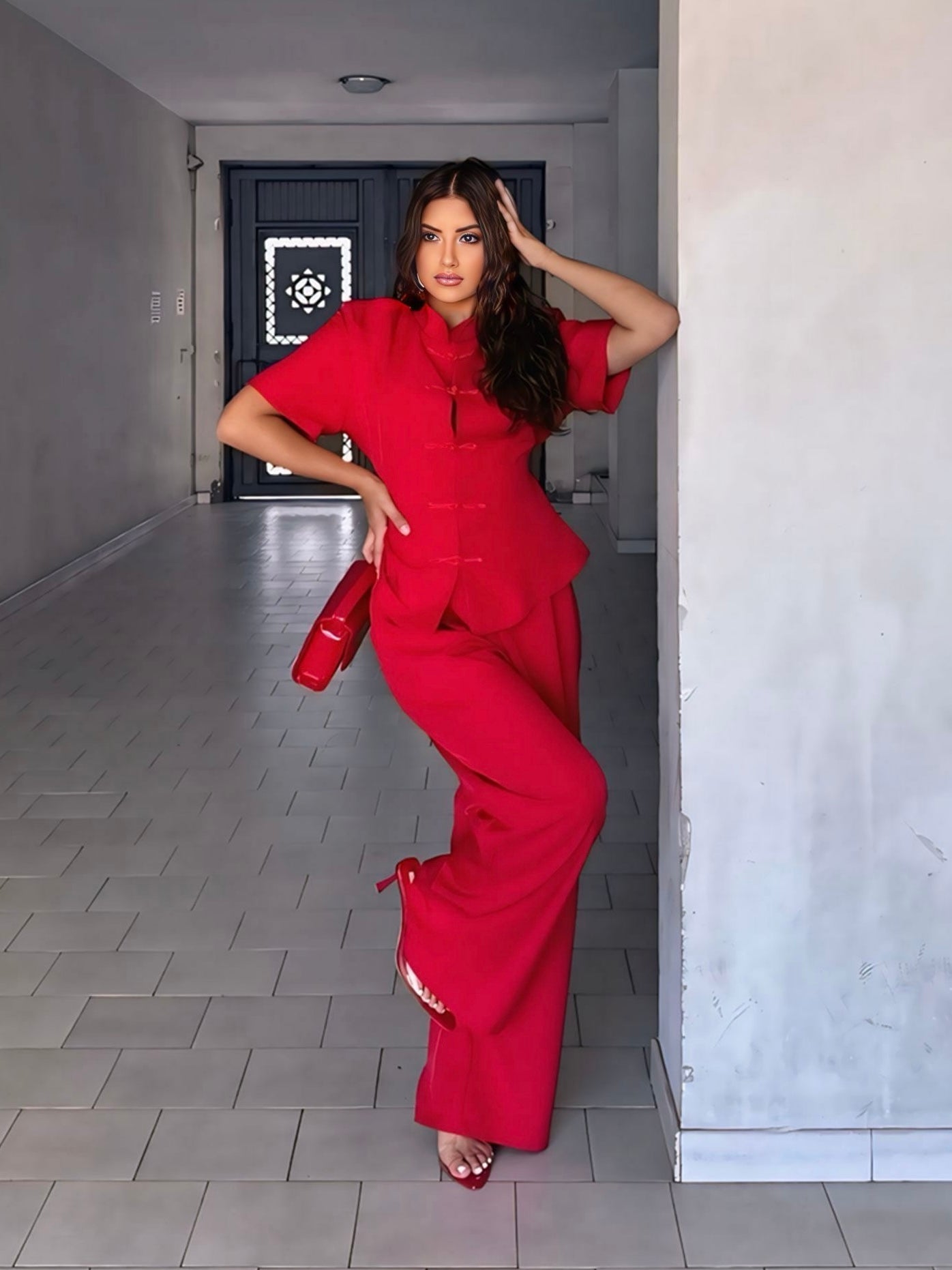 Tailleur china red