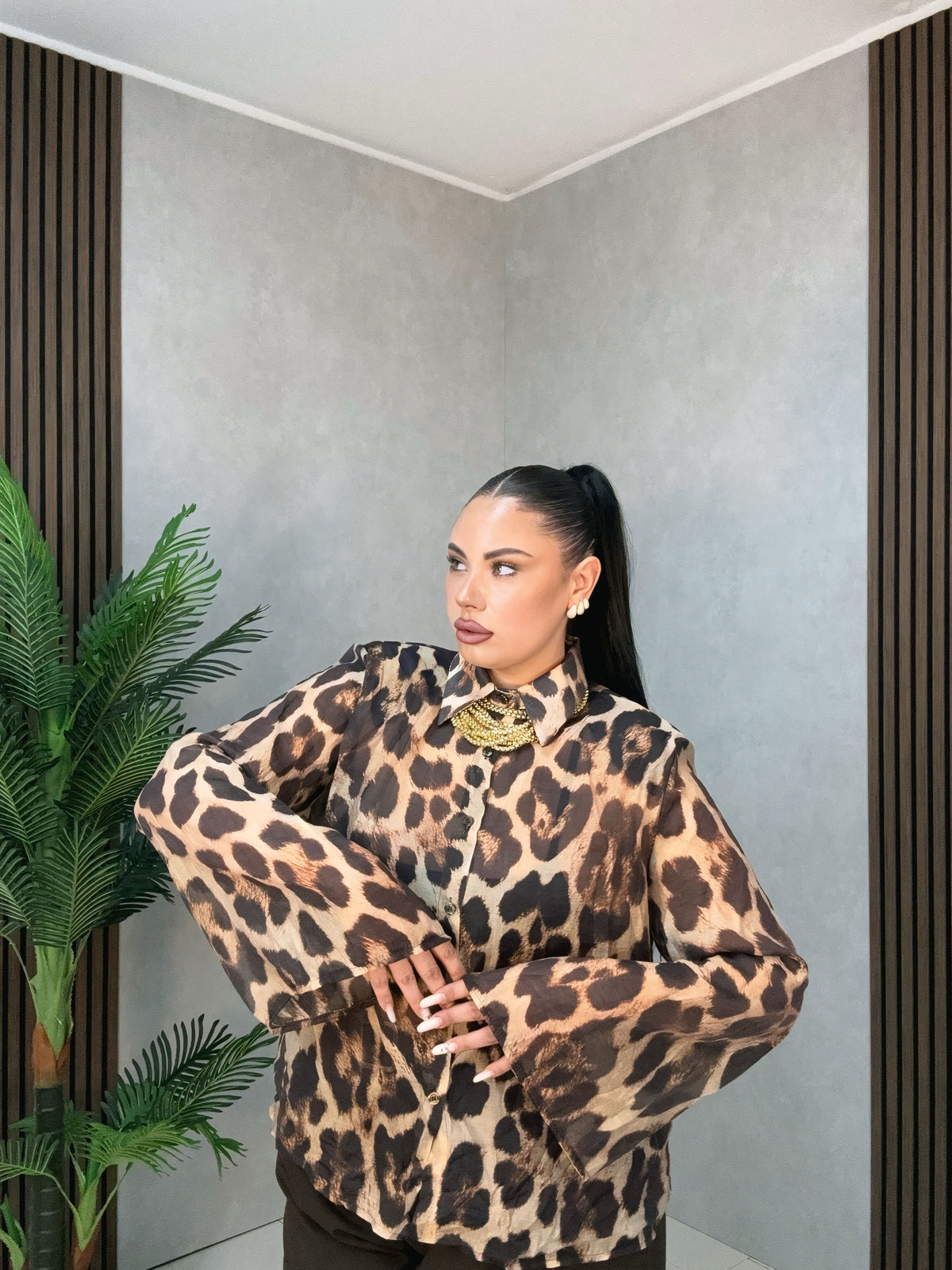 Camicia Curvy Wild Leopard
