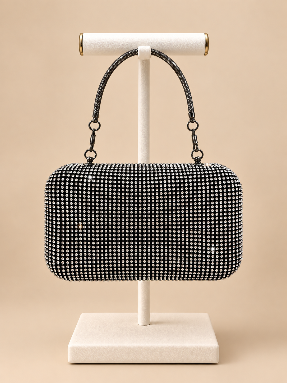 Borsa Glamour Nera con Strass