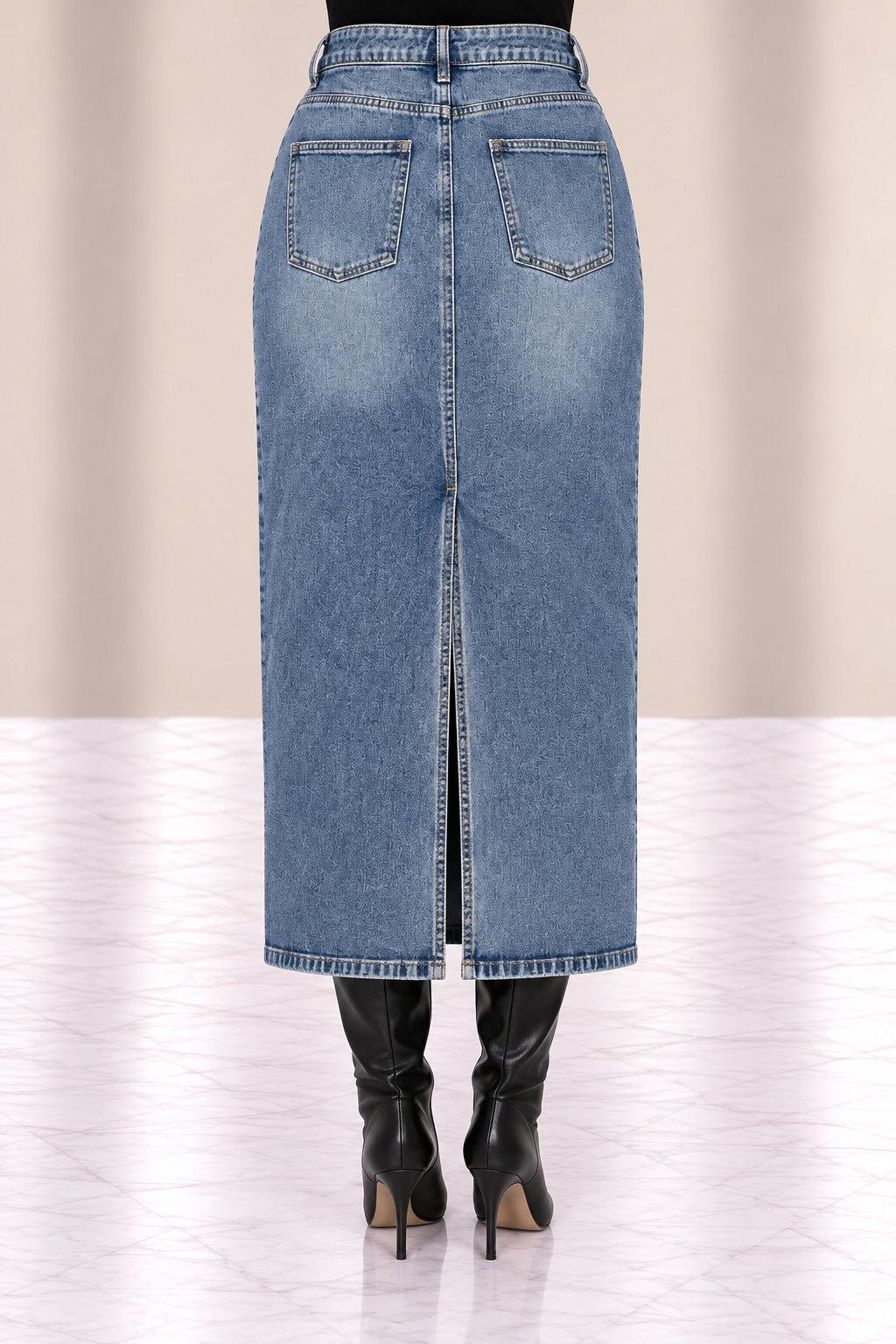 Gonna Longuette Denim Vintage