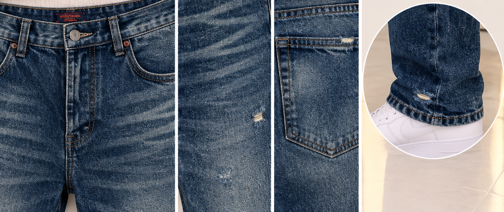 Jeans Straight Fit Sabbiato