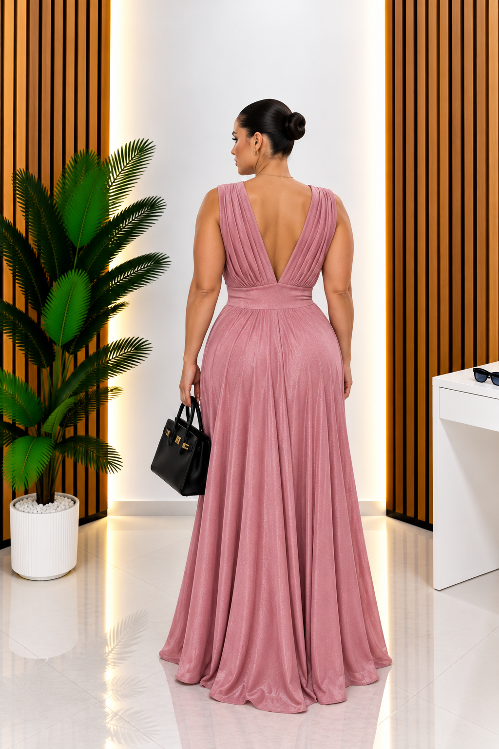 Abito Curvy Elegance Rosa Cipria