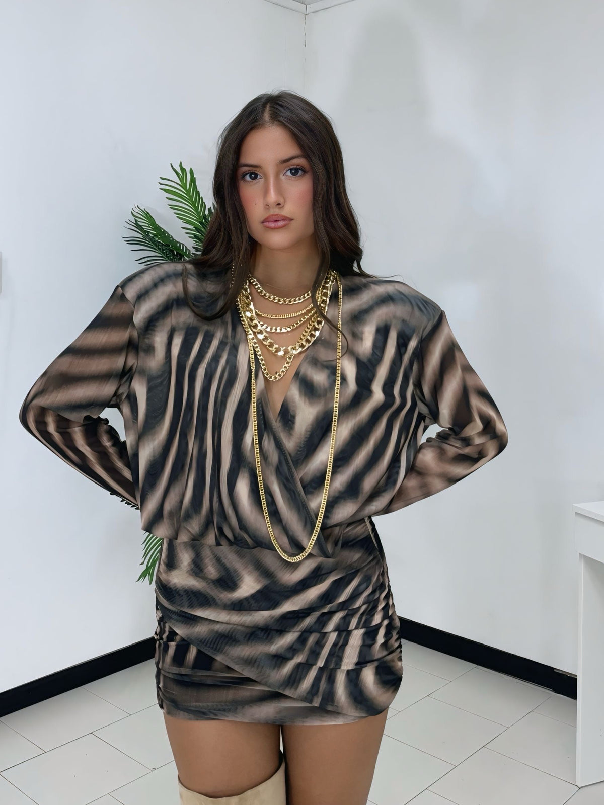 Abito Lumina Zebra Glam