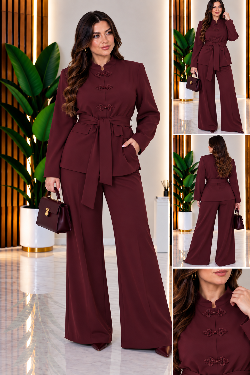 Tailleur Curvy Oriental bordeaux